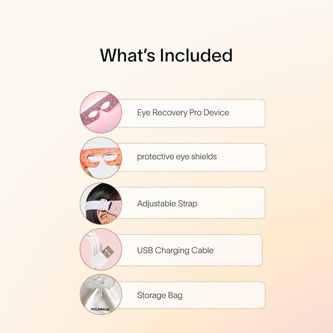 Solawave Eye Recovery Pro | FDA Cleared Red and Infrared Light Therapy for Under-Eye Wrinkles, Forehead Lines, 11s, Crow's Feet, Dark Circles | Anti-Aging Eye Mask with Hands-Free Light
