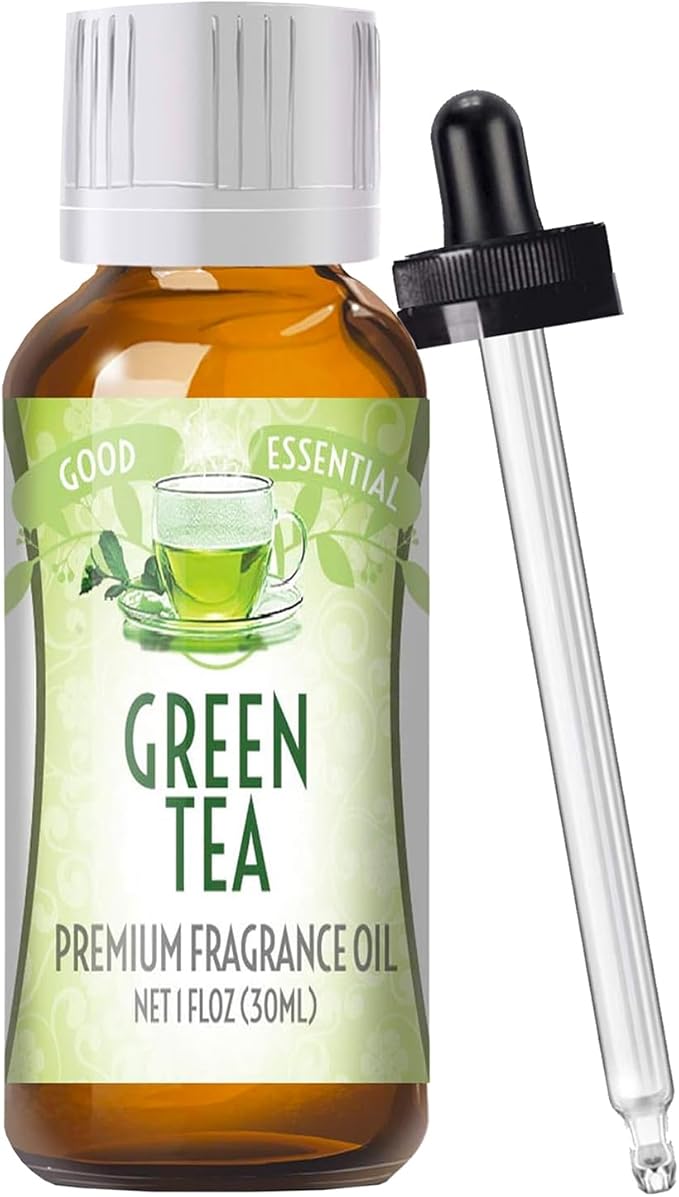 Good Essential Professional Green Tea Fragrance Oil 30ml for Diffuser, Candles, Soaps, Lotions, Perfume 1 fl oz - Candle Fragrance Oil - Fragrance Oil Soap Making - Diffuser Scents
