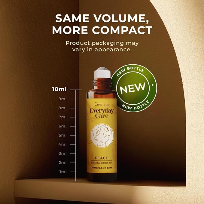 Gya Labs Peace Essential Oil Roll on - 100% Pure Natural Calming Oil for Fatigue, Blend with Patchouli, Frankincense, Aromatherapy Relaxation Gifts for Women and Men, Travel Size (0.34 Fl Oz)