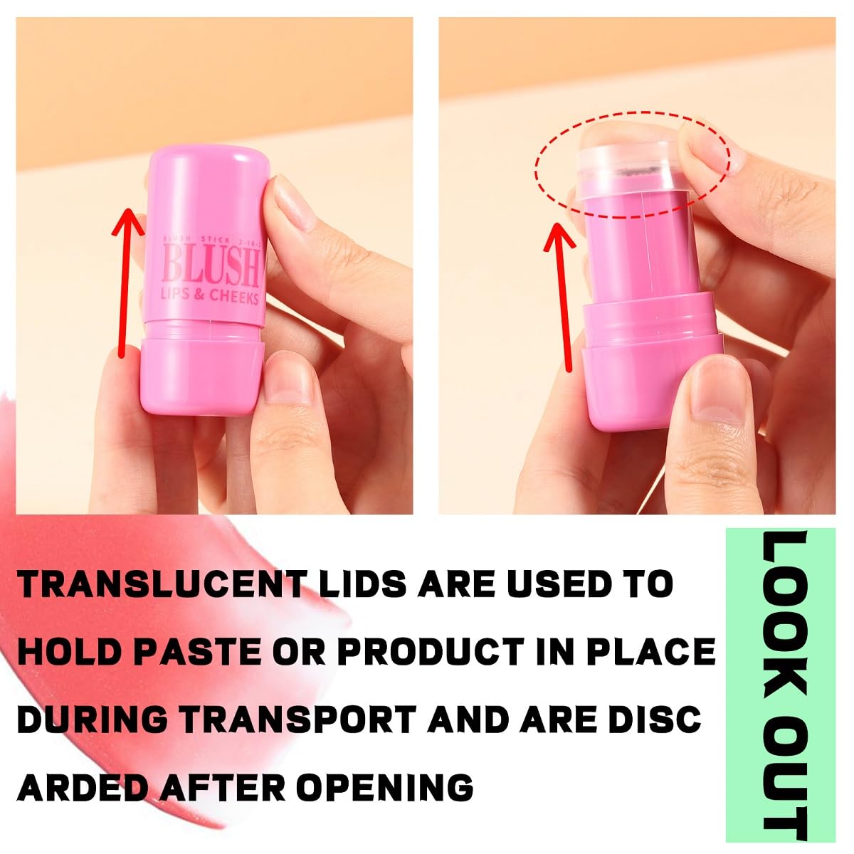 Milk Jelly Blush Stick, Lip and Cheek Makeup Cooling Water Jelly Tint,Vegan & Cruelty Free. (Rose pink)