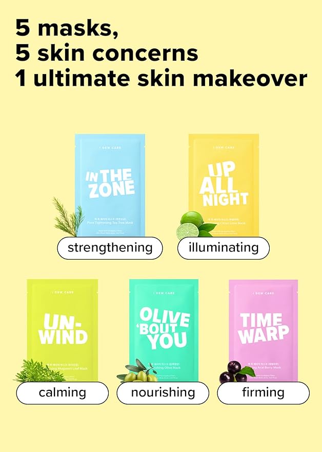 I Dew Care Heartleaf Skincare Set - Kitten My Balance On + Sheet Mask Pack - Let's Do This Sheet, (5 ea) Bundle