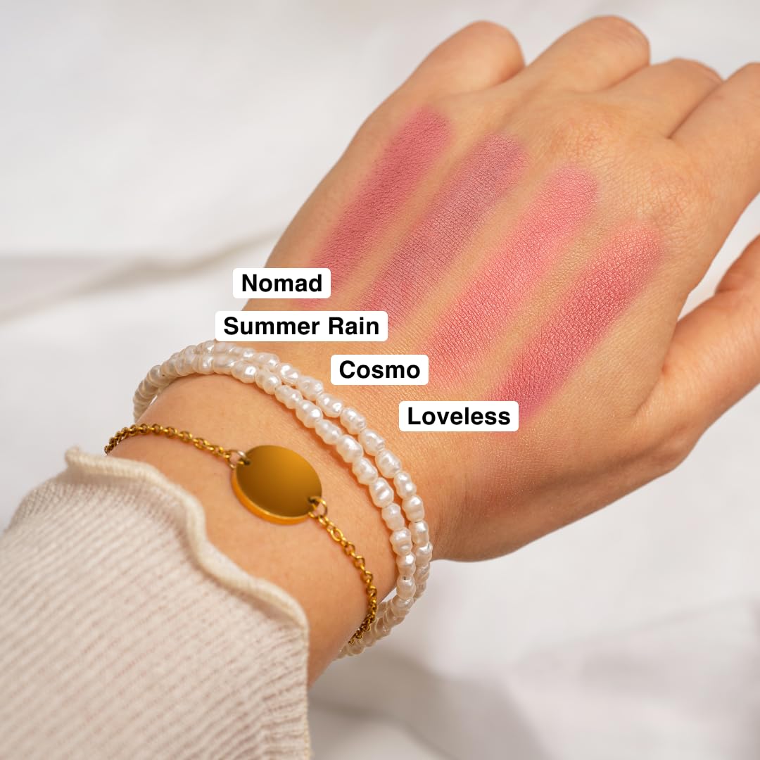 Makeup Powder Blusher - "Cosmo" - 4g / 0.141 oz - Full Coverage, Natural Blush - Soft, Buildable Pink, Coral, Peach & Golden Hues - Matte & Shimmering Shades Gives Cheeks a Radiant Glow