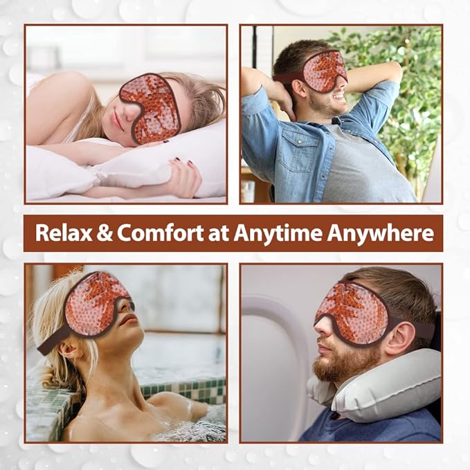 NEWGO Cooling Eye Mask for Puffy Eyes, Cold Eye Mask Eye Ice Pack for after Eyes Surgery, Tension Stress Relief, Itchy Eyes, Headaches, Dark Circles - Brown