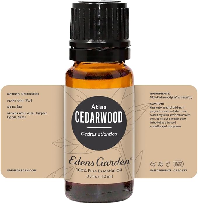 Edens Garden Cedarwood- Atlas Essential Oil- 100% Pure Premium Grade, Undiluted, Natural, Therapeutic, Aromatherapy, The Best for Diffuser, Candle, Laundry, Hair 10 ml (.33 fl oz)