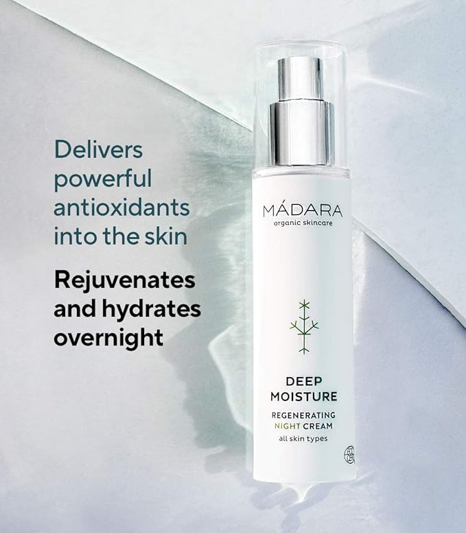 MÁDARA Organic Skincare | Deep Moisture Regenerating Night Cream - 1.69oz, Rich texture, Easily absorbing, With Antioxidants and Natural Plant Essences, Vegan, Ecocert certified