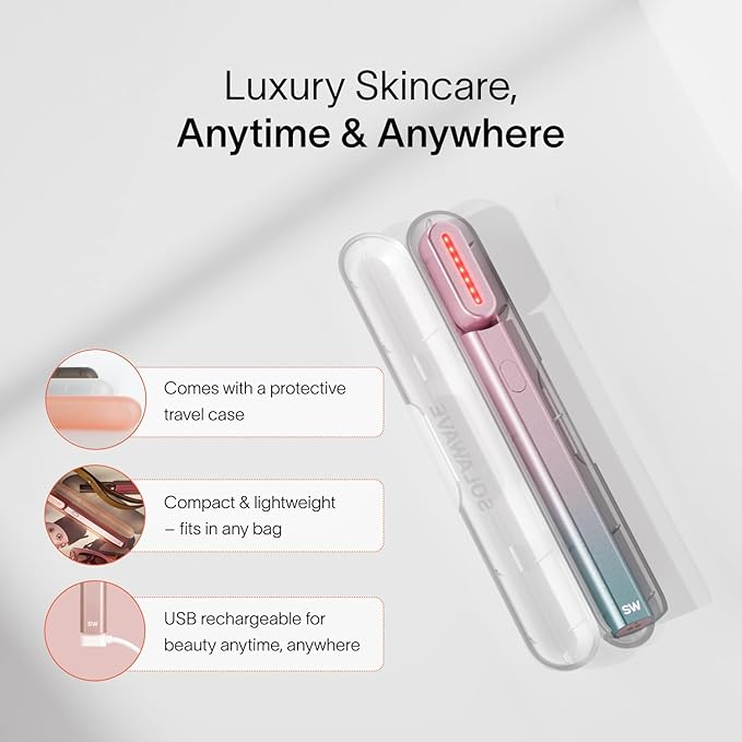 Solawave Red Light Therapy Starter Kit | 4-in-1 Radiant Renewal Wand, Serum and Refill Bundle | Anti-Aging Facial Device with Skin Therapy Activating Serum for Microcurrent and Galvanic Current