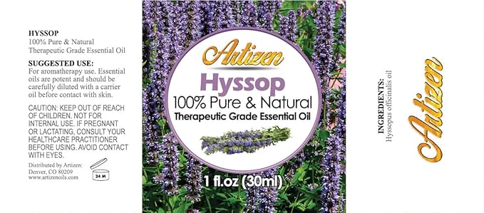 Artizen 30ml Oils - Hyssop Essential Oil - 1 Fluid Ounce