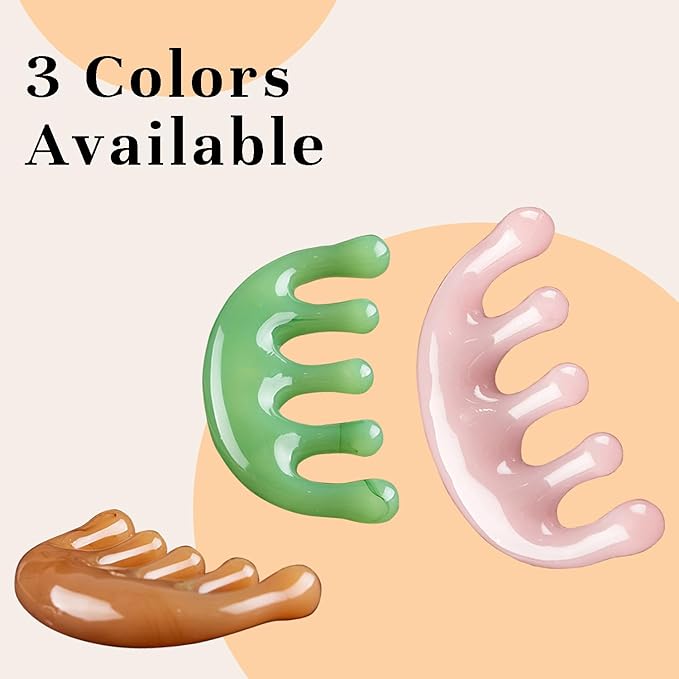 Head Massager Scalp Resin Handheld Wide Tooth Comb Relax Massage Tool for Soothing Head Massage