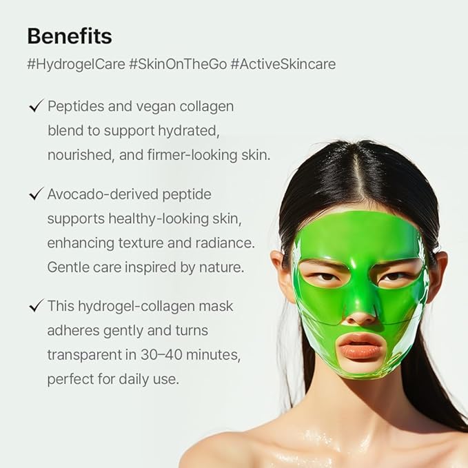 MDP+ PEPTIDE 9 Glow In the Dark Plumping Hydrogel Mask, Hydrating, 1.26 oz/36 g×5ea, Collagen for elasticity, Pore Minimizing, Plumping Wrinkles