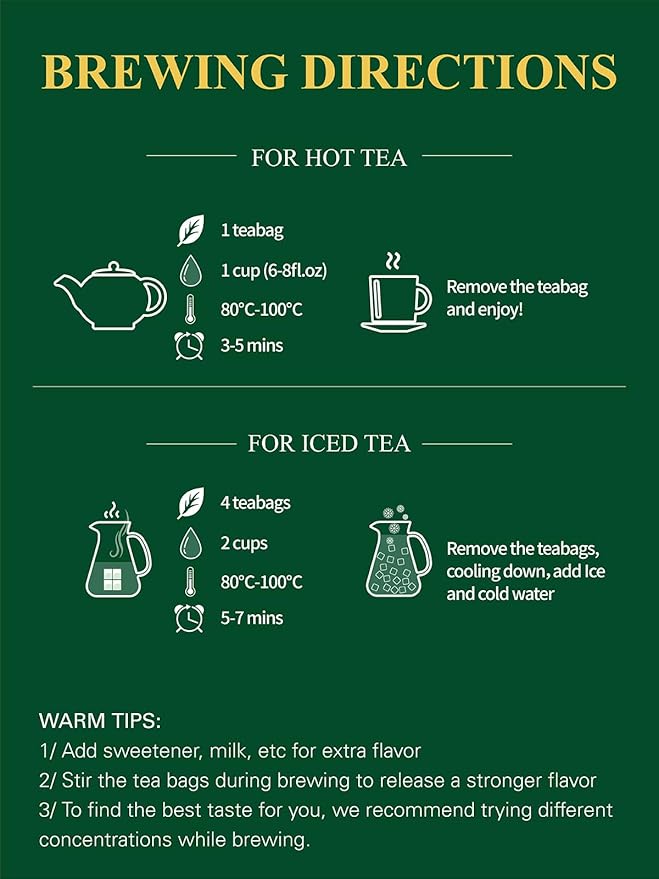 GLDNT Organic Green Tea Bags, Natural Pure Organic Green Tea, Super Antioxidant, Caffeinated, 100 Count