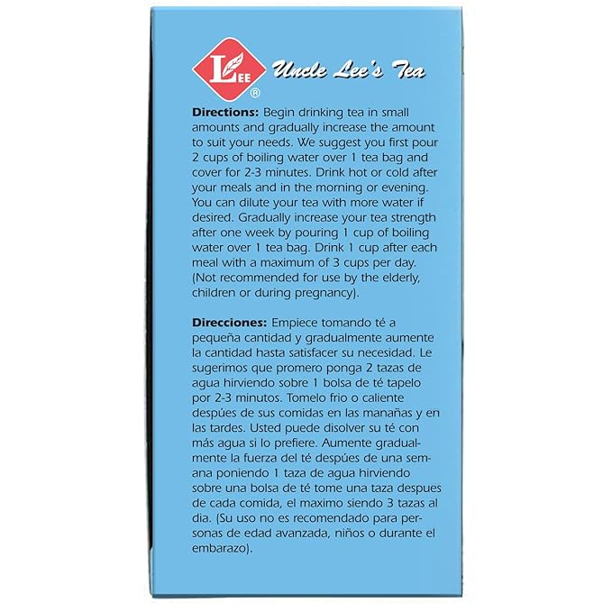 Uncle Lee's Tea Body Slim Tea Dieters Tea, Caffeine Free Chinese Herbal Tea with Senna Leaves and Natural Lemon Zest Flavor Tea Bags (6 Pack - 30 Tea Bags Per Box)