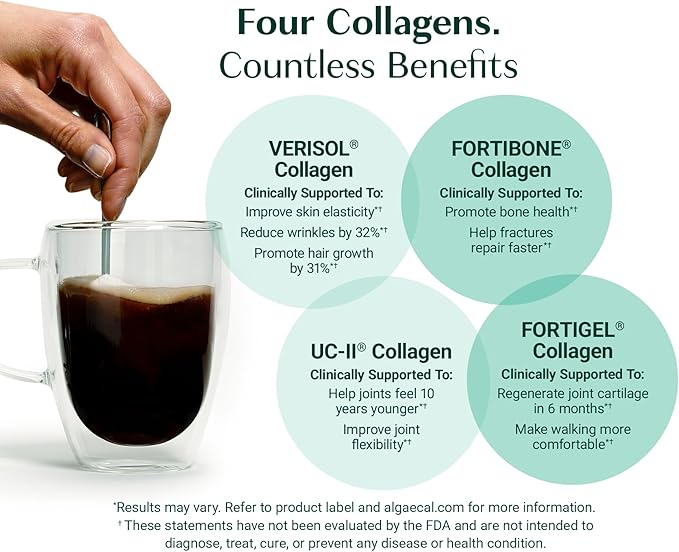 ALGAECAL Bone Builder & Collagen Bundle – Clinically-Supported Collagen with Verisol, Fortibone, Fortigel + Plant-Based Calcium, Strontium, D3, K2, Magnesium & 16 Nutrients for Beauty & Bone Health