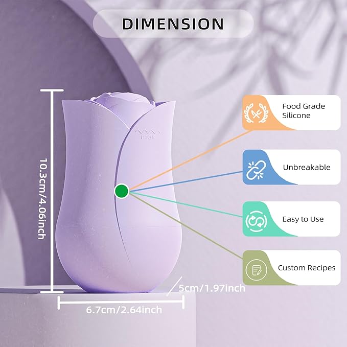 Ice Roller For Face,Cryo Cube Ice Roller For Facial And Eye,Skincare Tools,For Relieving Facial Edema, Shrinking Pores, And Lifting And Firming The Skin (Purple)