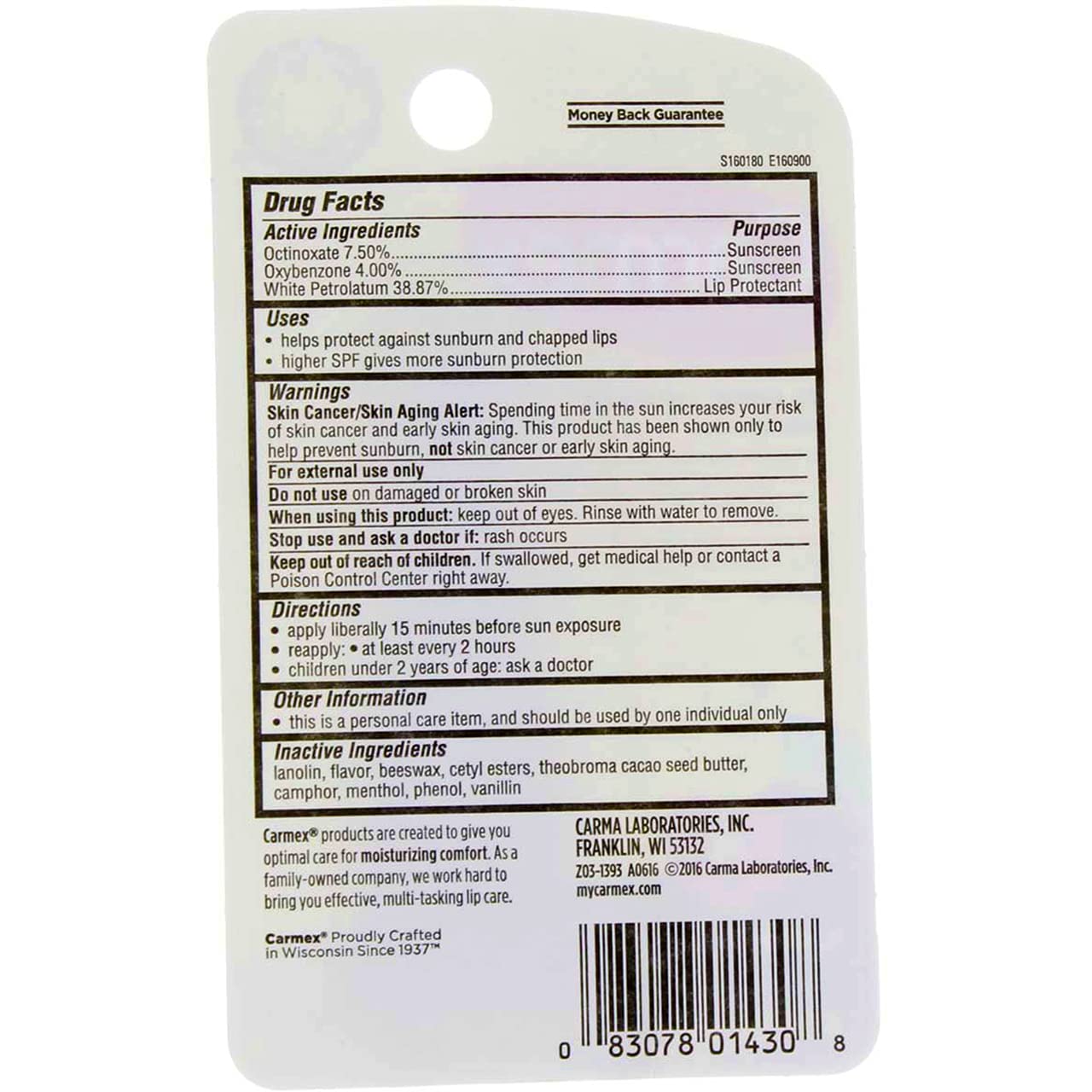 Carmex Soothing Everyday Lip Balm, Cherry 0.35 oz (Pack of 4)