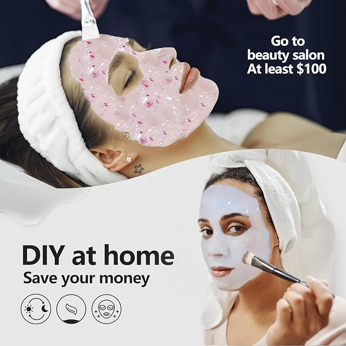 Jelly Mask for Facials, Hydrating & Moisturizing Peel-Off Rubber Gel Face Mask, Skin Care for Deep Hydration & Glow, 23 Fl Oz Jar, Professional Spa Use for All Skin Types with Bamboo essence