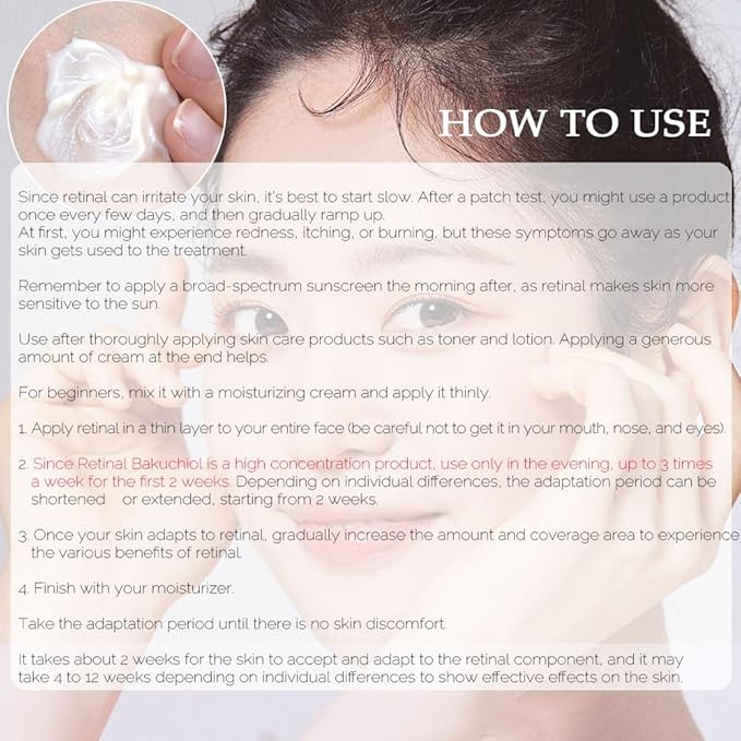 Retinal Bakuchiol At-home Night Cream Moisturizer for Face | Helps to reduce Wrinkles & Fine lines, Elasticity, Tone-up, Anti-aging, Centella Asiatica Extract 30%, Retinal 1,000 ppm (50g)