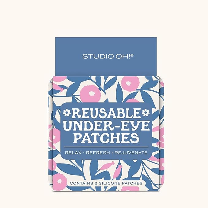 Studio Oh! Reusable Under-Eye Patches, Puffy Eyes Treatment and Under Eye Masks Skincare, 100% Silicone Eye Patches, Pairs with Favorite Serums or Creams, Blushing Dahlias