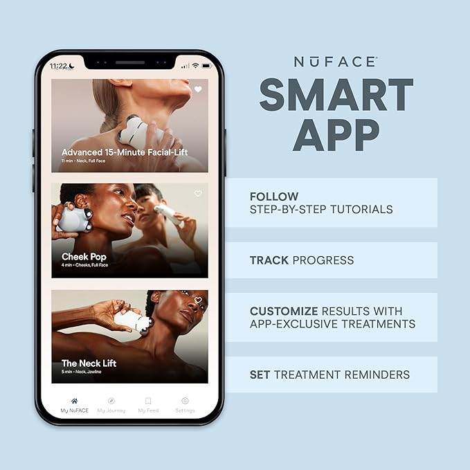 NuFACE TRINITY+ Microcurrent Facial Device Kit - FDA Cleared Face Sculpting & Neck Tightening Device to Contour Cheeks & Brows + Microcurrent Gel Activator & Silk Creme