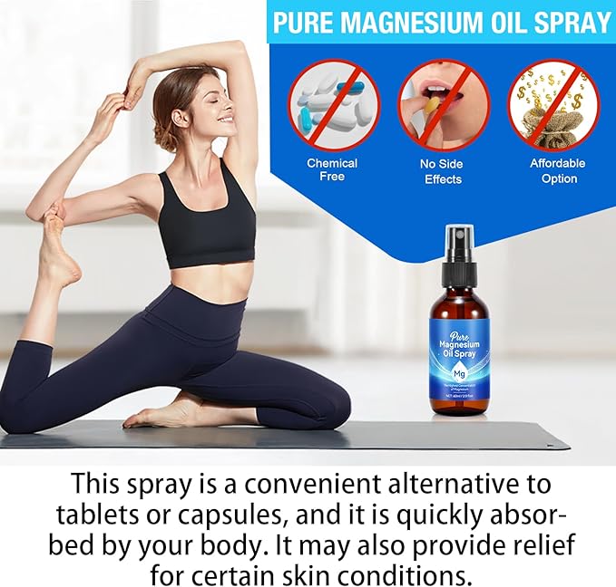 Magnesium Spray 2PACK, Pure Magnesium Chloride Oil Spray, Magical Magnesium Body Spray 2.02 fl.oz