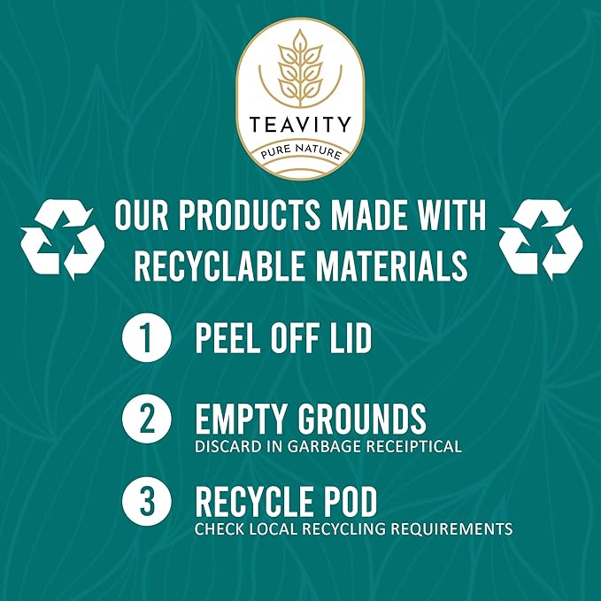 Organic Yerba Mate Refreshing Mint Tea Pods - Naturally Caffeinated Yerba Mate Tea Pod for Keurig Brewers by Teavity (12 Tea Pods)