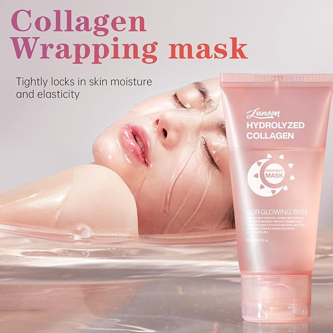 Collagen Night Wrapping Mask, Tightens Skin and Reduces Sagging Overnight Hydration Collagen Face Mask.