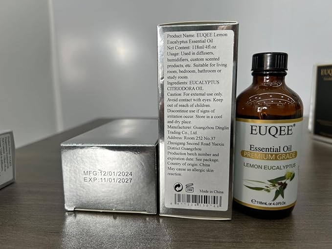 Lemon Eucalyptus Essential Oil Pure Lemon Eucalyptus Oil, Large Capacity Essential Oil with Glass Dropper for Diffuser, Candle Making - 118ml / 4 Fl.Oz