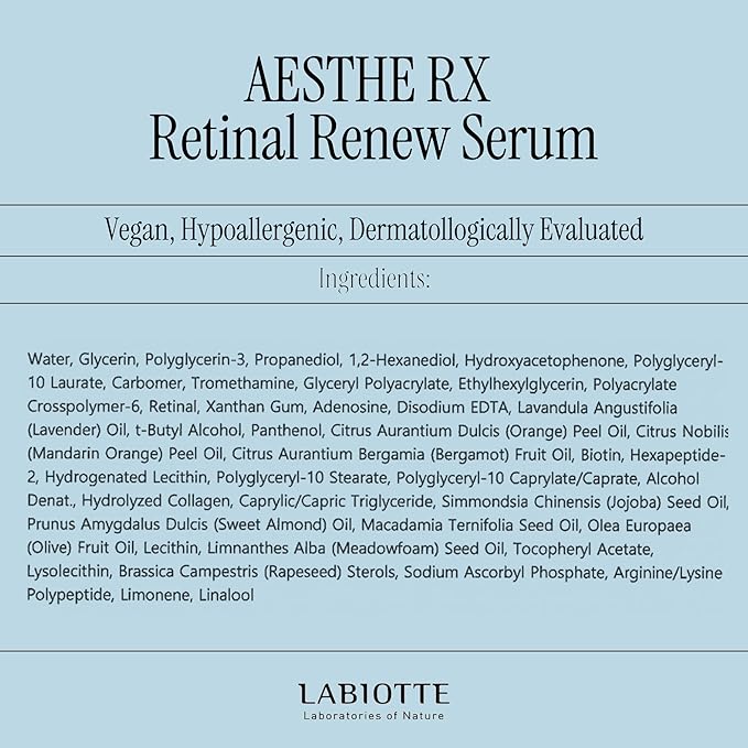 LABIOTTE AESTHE RX Retinal Renew Cream w/Guasha Tool | Korean Moisturizer Face Cream for Women & Men w/Retinal | Tightening Lifting Skin Cream for Mature Skin 50ml/1.69 fl oz