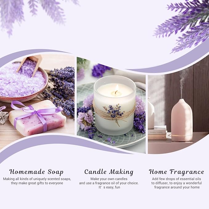 Floral Essential Oils Set, ARVIDSSON Flower Fragrance Oil for Candle Making - Rose, Gardenia, Cherry Blossom, Honeysuckle, Lilac, Diffuser Scented Oil Gift for Women