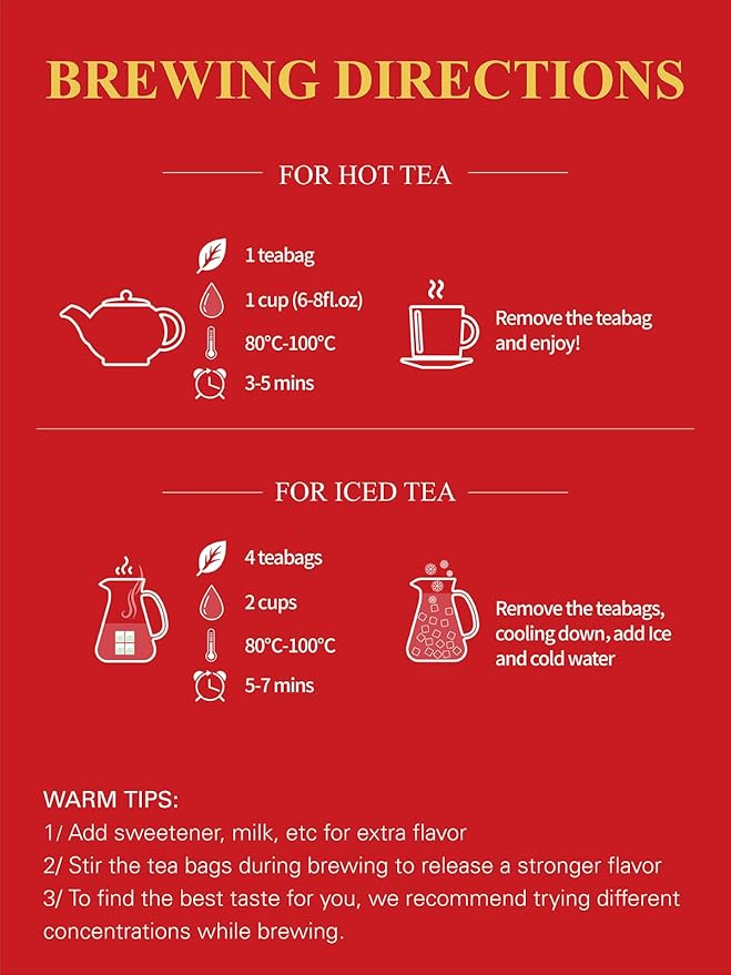 GLDNT Organic Black Tea Bags, Natural Organic Black Tea, Smooth & Mellow Flavor, Caffeinated, Hot & Iced Tea, 100 Count