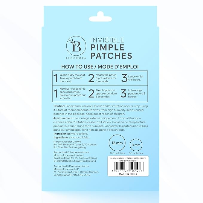 Invisible Pimple Patches (180 Count) - Hydrocolloid Acne Spot Treatment - Zit Patches for Face - Acne Treatment for Clear Skin - S/L Sizes