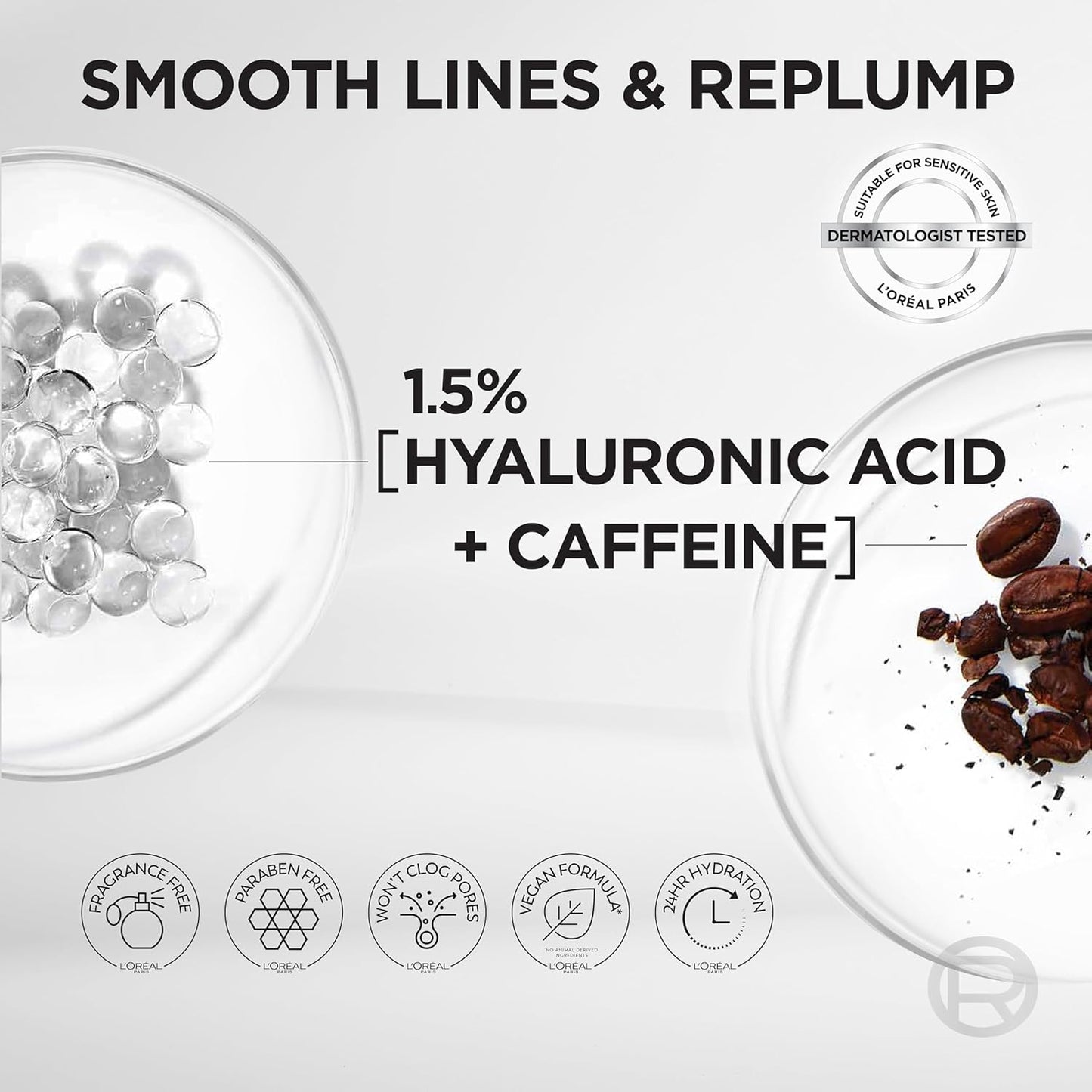 L’Oréal Paris True Match Radiant Serum Concealer, Brightening Under Eye Concealer Make Up with 1.5% Hyaluronic Acid and Caffeine, W3, 0.33 Oz