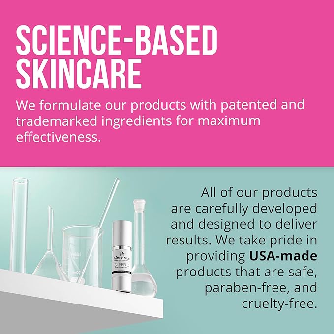 Vibriance Premium Skincare Bundle | Super C All-in-One Serum, Face Cleanser, Moisturizing Cream, Sheer Zinc Sunscreen SPF 50, Age Defying Body Creme - Heal, Hydrate, Protect, Rejuvenate