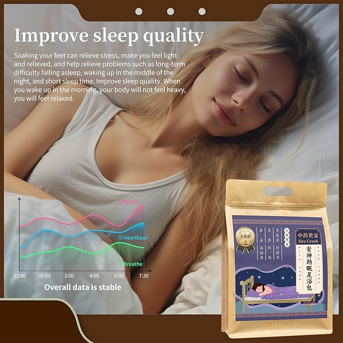 Herbal Foot Soak 20 Bags Chinese Herbal Lavender Mugwort Herbs Kits Foot Reflexology for Athletes Foot Bath Spa Massage 400g/14.1oz 晚安足浴包 泡脚包