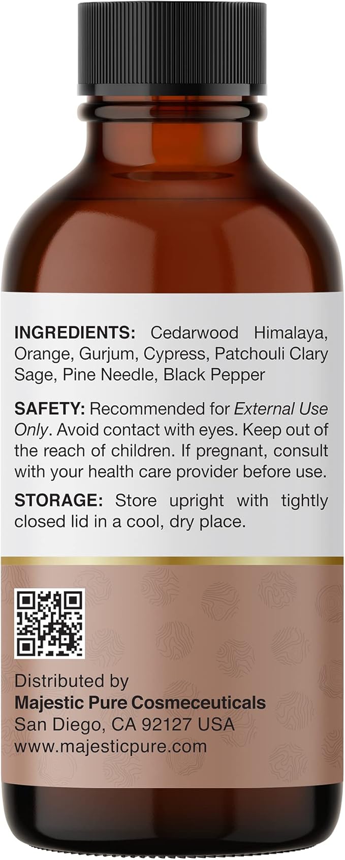 Majestic Pure Wood Essential Oil Blend | 100% Pure Premium Oil for Peace, Harmony | Pine Needle, Cypress, Orange, Himalaya Cedarwood Essential Oil for Diffusers & Aromatherapy | 1oz