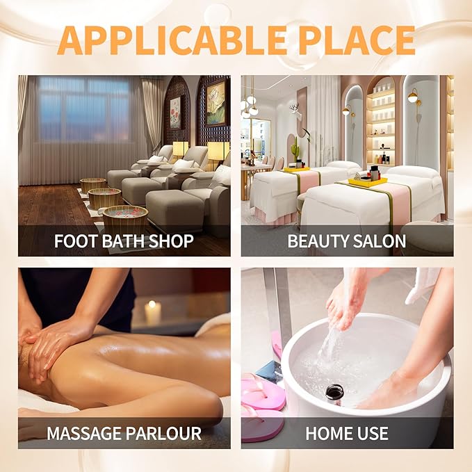 Pedicure Kit Foot Soak Set: Bubble Salt, Sugar Scrub, Massage Mask, Massage Lotion in a Box, 4 Step Foot Spa Kit for Dry Feet, Softens Calluses and Tired Feet(1 Set Orange)