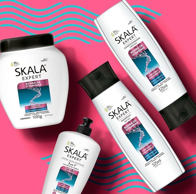 Skala Expert Bomba de Vitaminas, SOS Fortalecimento dos Fios, Brazilian Hair Vitamin Treatment 35.2Oz