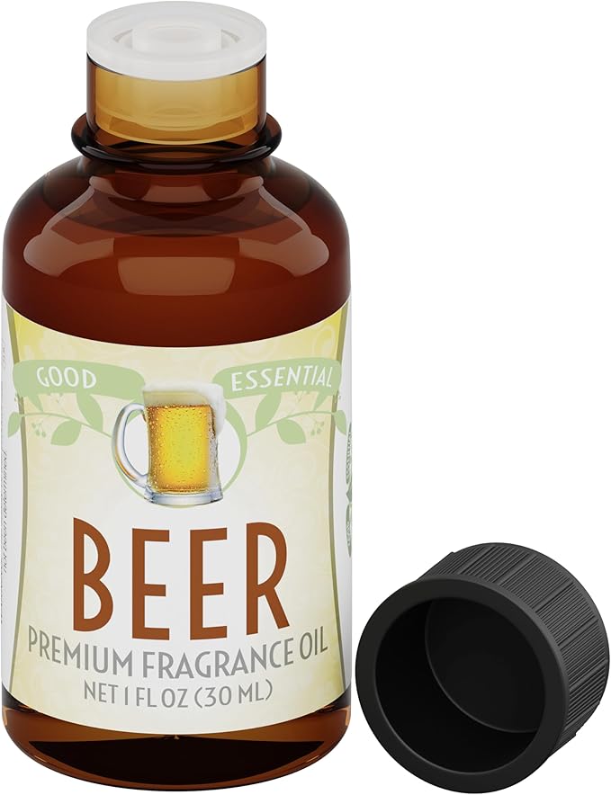 Good Essential Professional Beer Fragrance Oil 30ml (1 fl oz) for Diffuser, Lotion, Perfume - Beer-Scented Oil for Candle and Soap Making