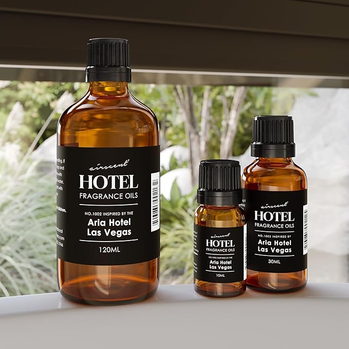 AirScent Hotel Diffuser Oil Inspired by The Aria Asian Garden Scent - Premium Fragrance Oil No. 1003 for Ultrasonic and Waterless Diffusers and Crafting- 30 mL, 1 fl oz Glass Bottle with Dropper Cap