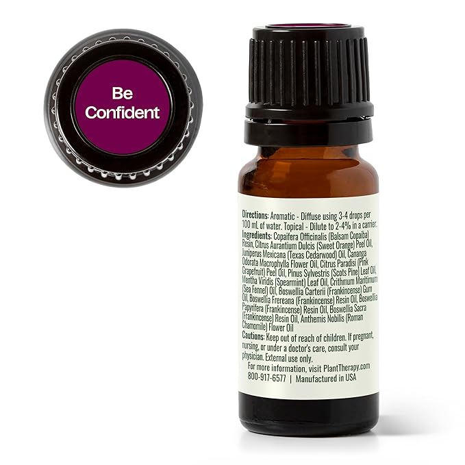 Plant Therapy Be Confident Essential Oil Blend 10 mL (1/3 oz) 100% Pure, Undiluted, Natural Aromatherapy