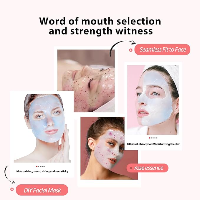 Professional Face Jelly Mask - Bulgarian Rose Aloe Vera Moisturizing Jelly Masks for Facials, 23 fl oz Jar