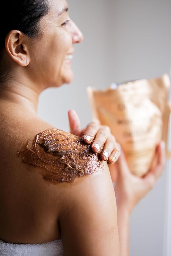 Deluge Coffee Scrub for Cellulite and Stretch Marks, Body Exfoliant and Hydrating Cellulite Treatment with Shea Butter, Coconut Oil and Dead Sea Salt Firms, Tones and Moisturizes Skin (10 oz)