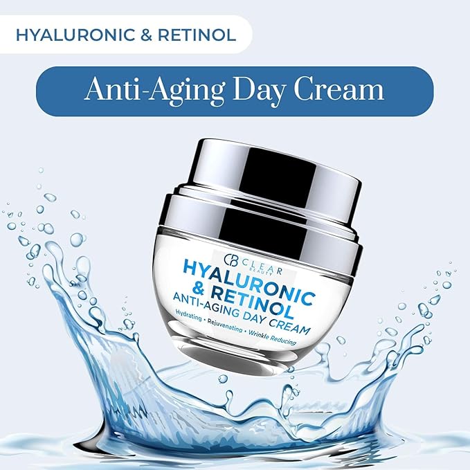 Hyaluronic Acid & Retinol Daily Face Moisturizer - Dermatologist Tested, Reduces Wrinkles, Fine Lines & Hyperpigmentation, Clean Beauty, Cruelty-Free Korean Skin Care, All Skin Types