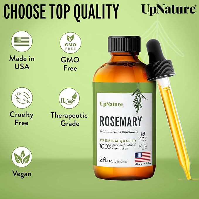 UpNature Rosemary Oil - 100% Pure Rosemary Essential Oil for Hair Growth, 2oz