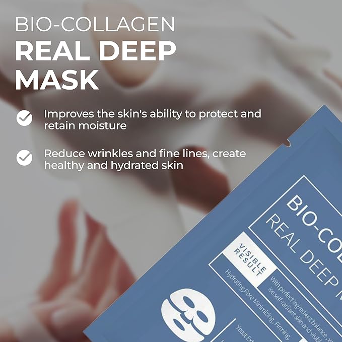Bio Collagen Real Deep Hydration Mask – Advanced Pore Minimizing, Firming, Wrinkle-Reducing, Skin-Nourishing & Revitalizing Facial Treatment.