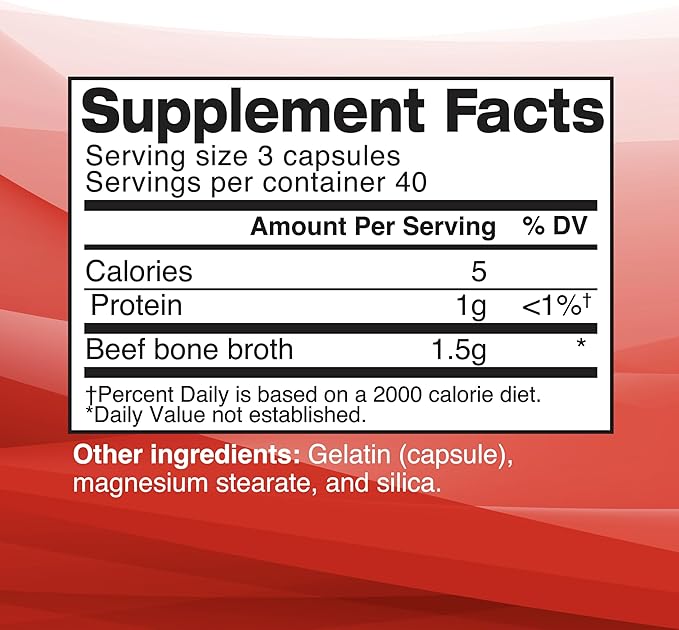 Dr. Kellyann Bone Broth Capsules | 500mg Collagen Per Serving | Supports Gut Health | Joint & Cartilage Repair | Skin Hair Nails | Fasting Support | Grass-Fed Beef | Digestive Wellness | 40 Servings