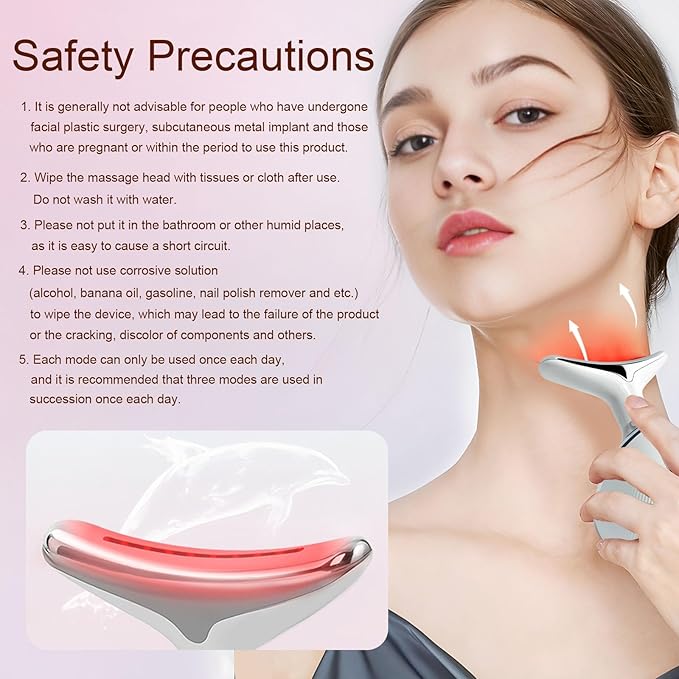 Red-Light-Therapy-for-Face and Neck, Facial Massager for Face and Neck, 7 Color Face Neck Massager for Skin Care, at-Home Face Tool for Skin Care