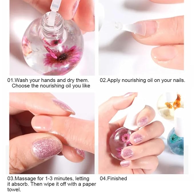 Rosarden Peach Scented Cuticle Oil, Cuticle Oil with Flowers, Cuticle Oil for Nails, Brush Cuticle Oil for Nail, Nourishing Oil for Nails and Cuticles, 0.92FlOz