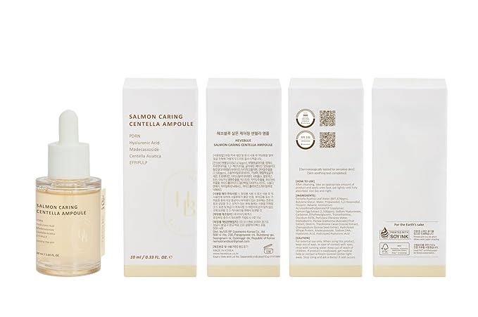 Salmon Caring Centella Ampoule - Salmon PDRN, Salmon Egg Extract, Centella, Madecassoside, Calming, Soothing, Restore and Rejuvenate, Sensitive Skin, Korean Skincare