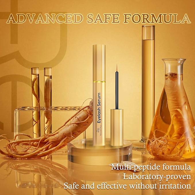 Premium Eyelash Growth Serum: Advanced Vegan Formula for Longer Thicker Lashes – Natural Safe Ingredients in 3ML