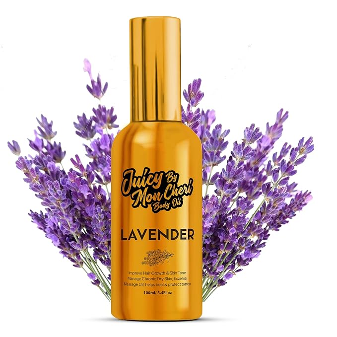 Body Oil Spray - Natural Black Seed, Olive & Vitamin E for Scar Repair, Eczema, Psoriasis, Rosacea, Moisturizing & Hair Growth (3.4 oz, Lavender)